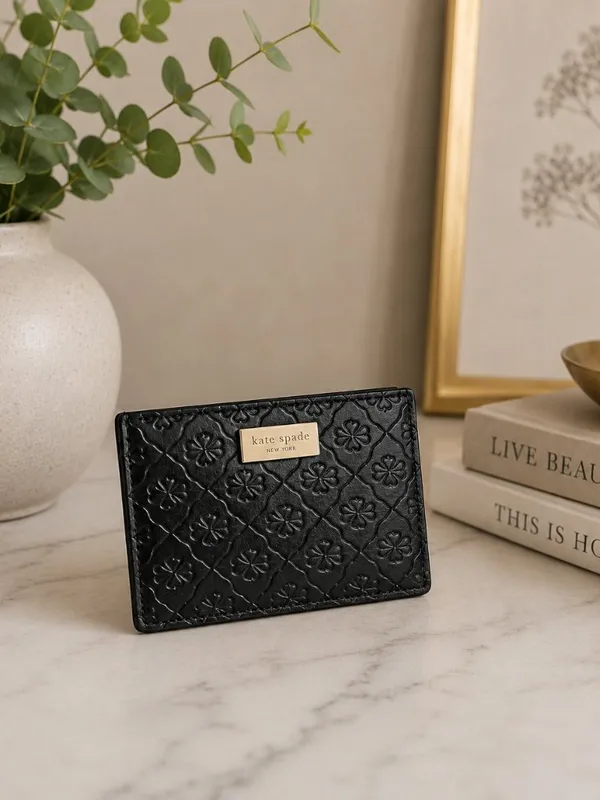 Kate Spade New York Embossed Spade Slim Leather Cardholder NWT - Image 3