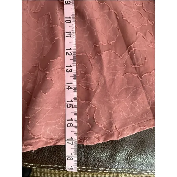 Lulus Days of Beauty Burnout Floral Jaquard Skater Dress Vtg Dusty Rose Pink L - Image 11