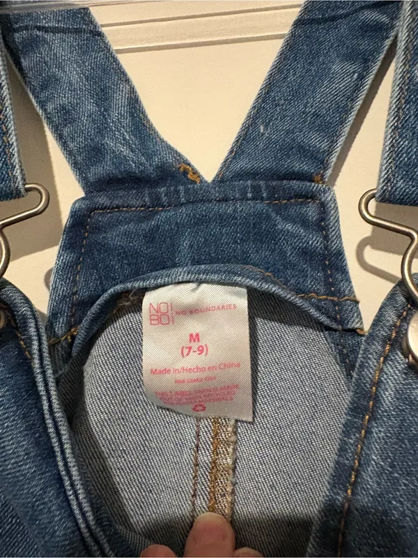 No boundaries overall denim dress‎ pockets juniors size medium - Image 4