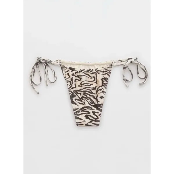 aerie Cream and Black Zebra Print Bikini Set - Image 9