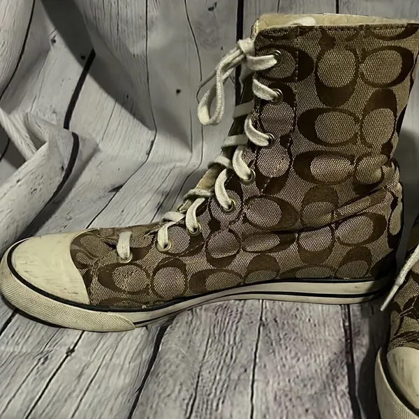 Coach - Logo High Tops - Shearling Lined - 8.5 - Brown - Image 2