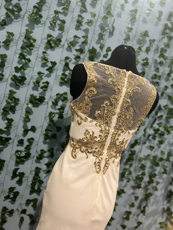 Narianna White & Gold Homecoming Dress - Image 6