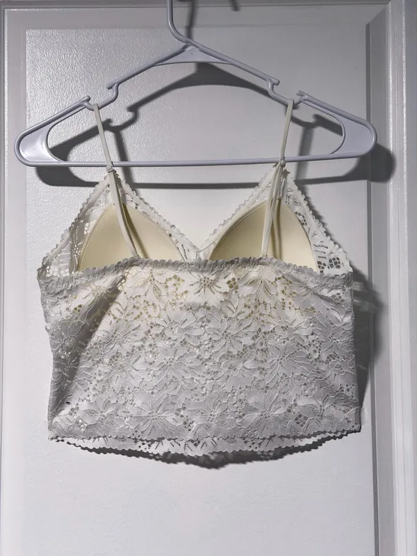 Lace Longline Bralette Camisole White Size XL - Image 5