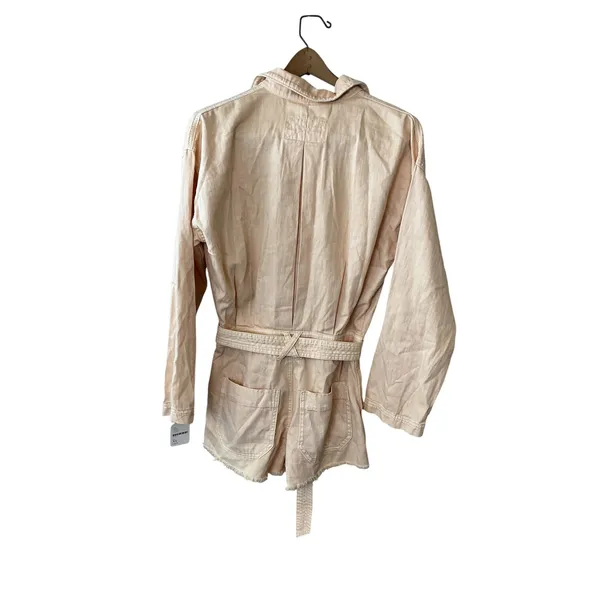 Free People We The Free Marci Coverall Romper Peach XS New‎ With Tags Utility - Image 3
