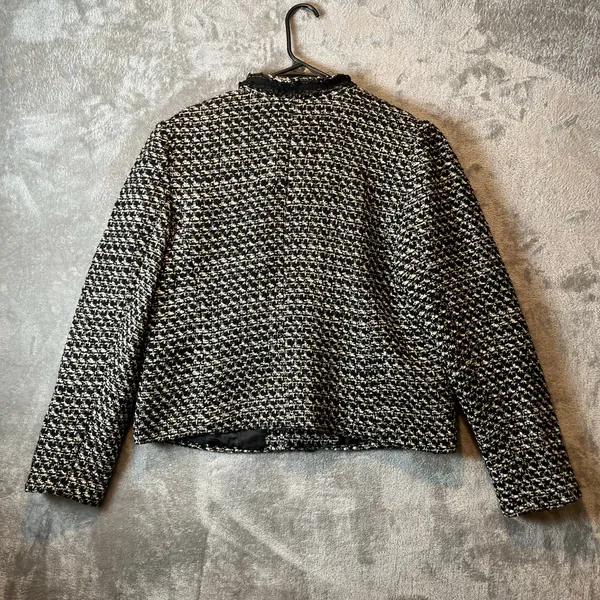 Talbots Breckenridge Tweed‎ Jacket Wool Blend Black Gold Sz 16 Career Office - Image 4