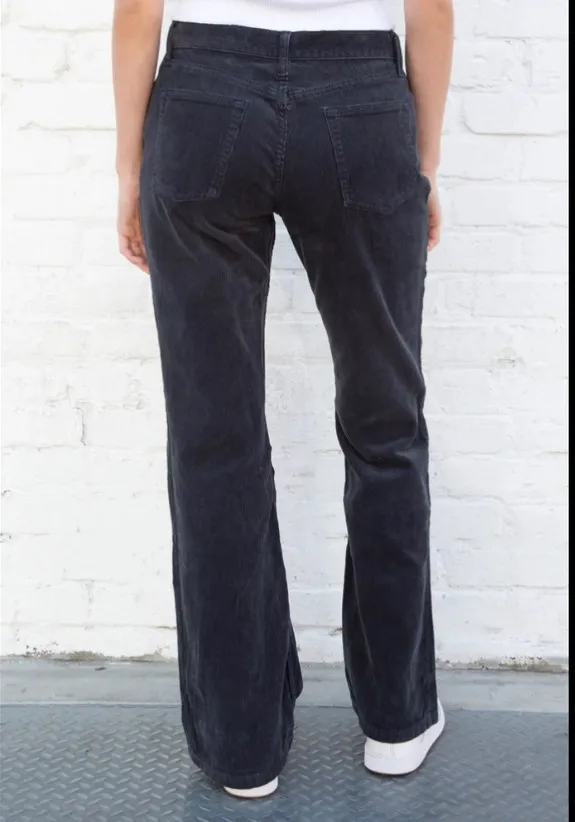brandy melville navy flared corduroy pants - Image 4