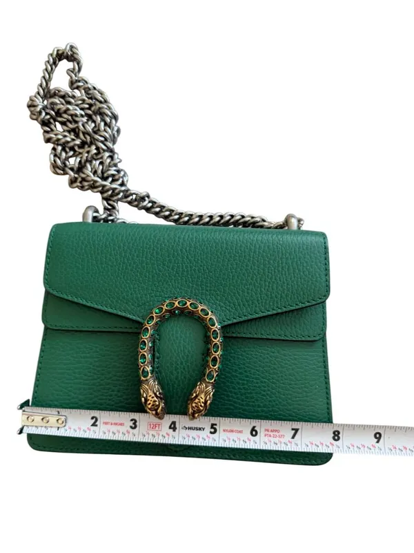 GUCCI Dionysus Emerald Green Leather Mini Crossbody Bag - Image 2