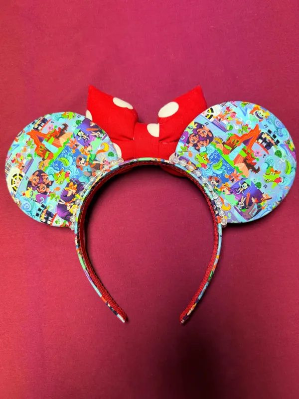 Disney Parks Splash Mountain Minnie Mouse Red Polka Dot Puffy Bow Headband - Image 5