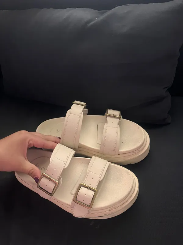 Ava & Ever White cream coastal summer buckle platform sandals city style boho - Image 5