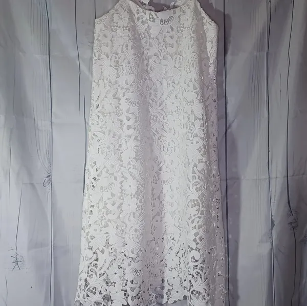 Zara Spaghetti strap white floral lace Boho cottagecore summer vacation dress - Image 8