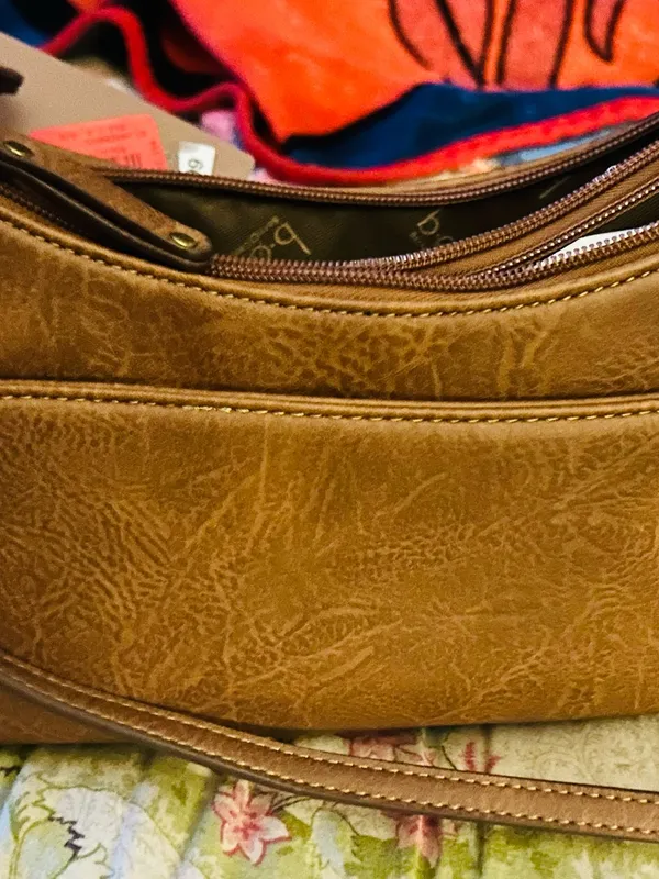 b.o.c. Brown Tooled Leather Crossbody Bag - Image 2