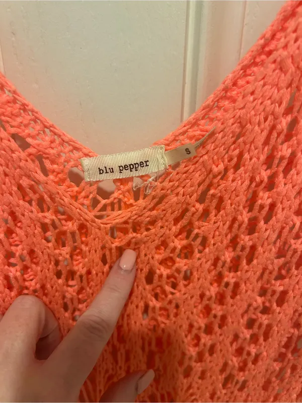 Blu Pepper Coral Crochet Fringe Tank Cover-Up - Image 5