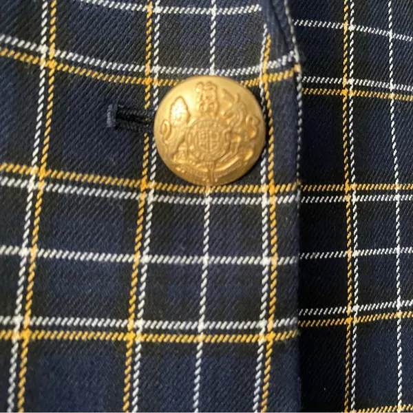 Court and Rowe Navy Peak‎ Lapel Check Plaid Blazer - Image 6