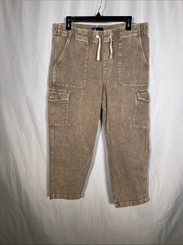 GAP WOMENS TAN CARGO EASY JEAN LARGE - Image 2
