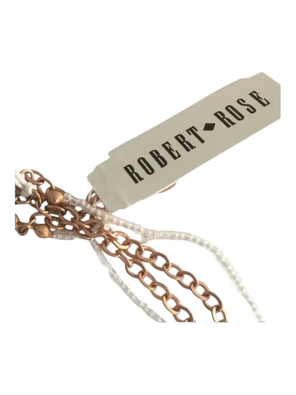 new Robert Rose ✲ Agate Statement Necklace ✲ Rose Gold + Seed Bead Chain ✲ - Image 6