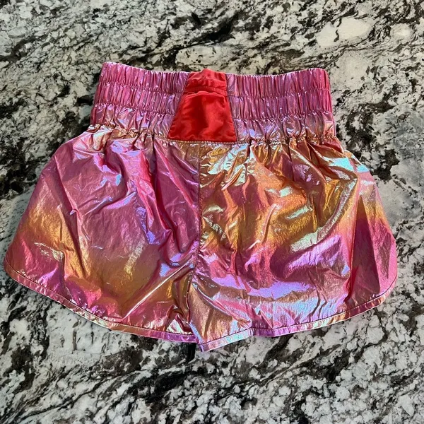 Free People Movement The Way Home Shorts In Pink Rainbow Metallic Size Medium - Image 6