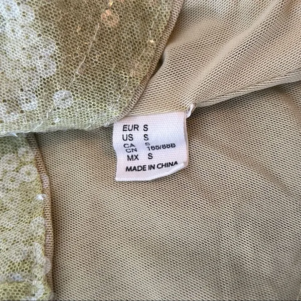 Non Signe Chartreuse Sequenced Baby Tank Size Small - Image 4