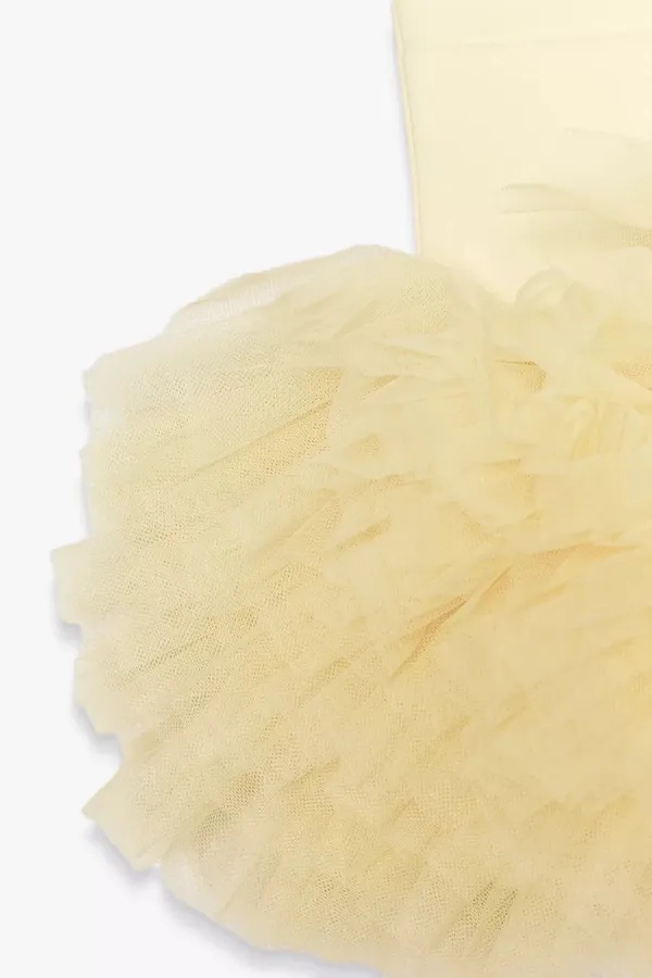 Zara top blouse butter yellow ruffle tulle - Image 7