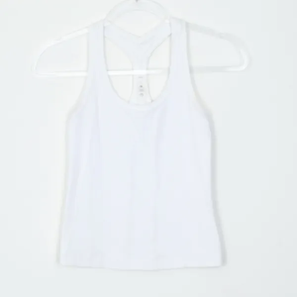Lululemon Womens Cool Racerback Shorter Length Tank Top White Size 4 - Image 2