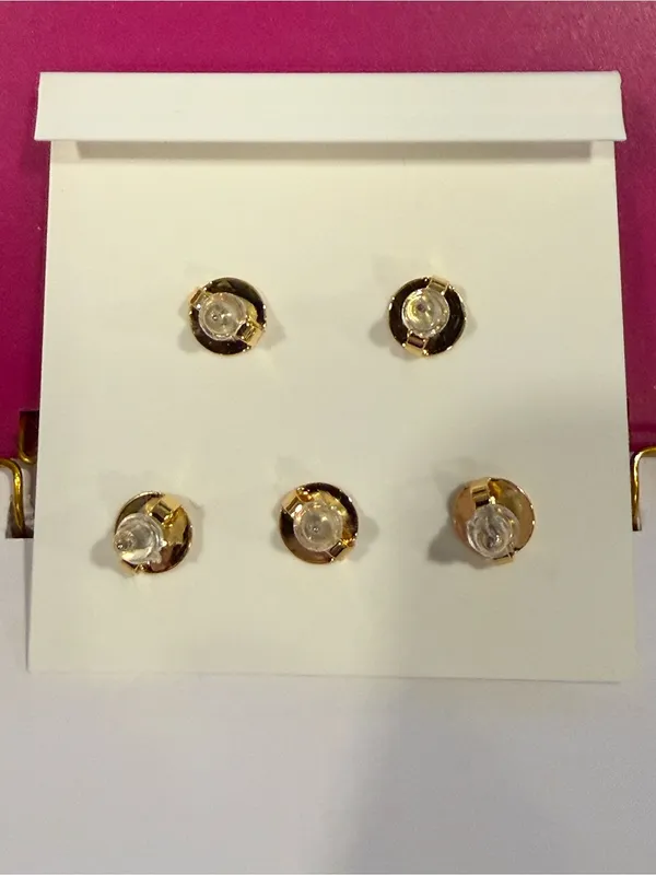 Tory Burch | Gold Plated Icon Logo, Pave & Pearl Mixed Stud Earring Set - Image 2