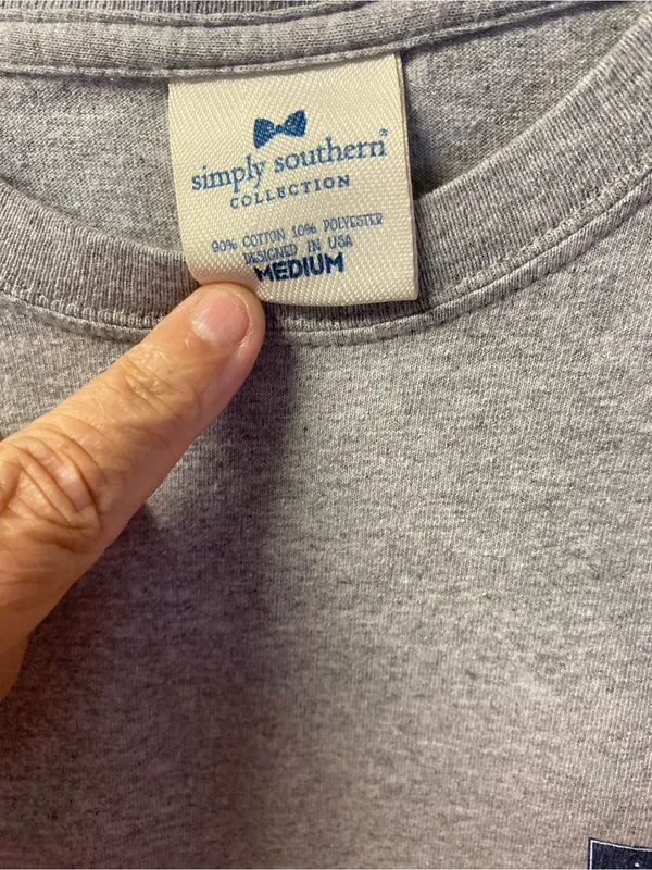 Simply Southern Heather Gray Short Sleeve Tee with Navy Logo - Image 6