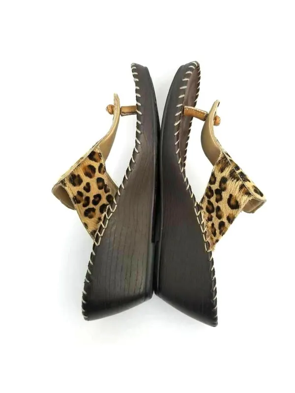 Gabriella Womens Thong Sandals Black Animal Print - Image 7
