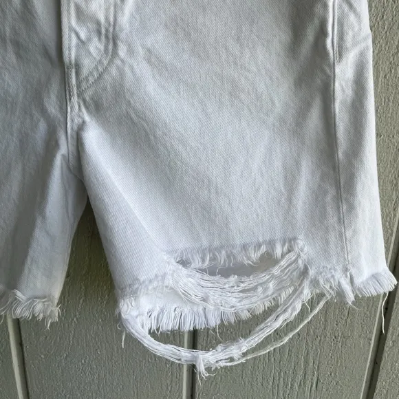 Rag & Bone Maya Ultra High Rise 5” Midi Short Organic Cotton in Summer‎ White 27 - Image 3