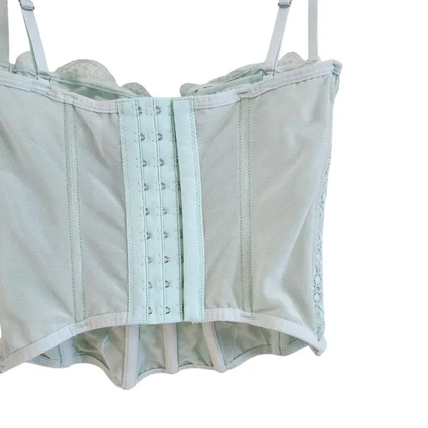 Y2K Out From Under Spaghetti Adjustable Strap Corset Top Mint Green Size Small - Image 8