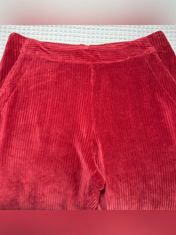 Marine Layer Montreal Soft Wale Corduroy Pants Women Size Medium Red Retro 90’s - Image 3