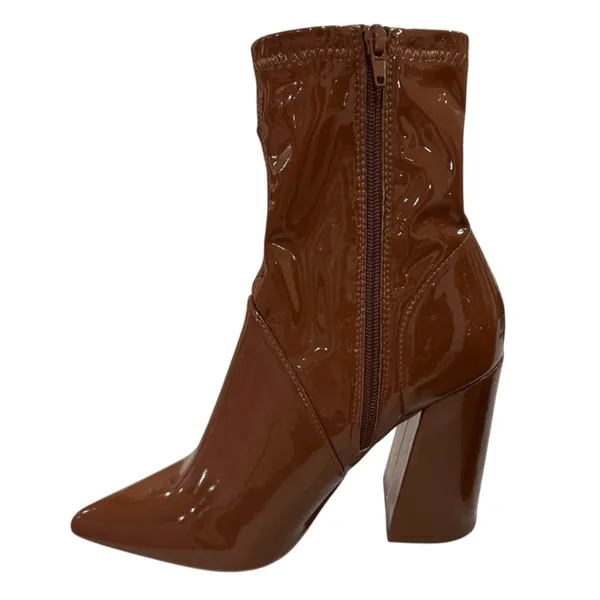 Steve Madden Glossy‎ Brown Heeled Boots - Image 4