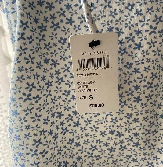 Windsor White and Blue Floral Dress - Size S - Image 2