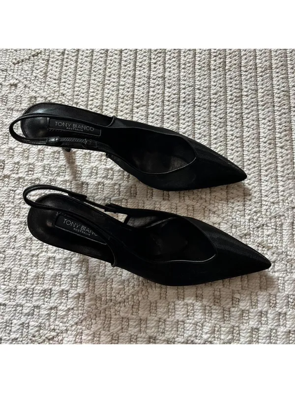 Tony Bianco Breeze Heel in Black Nylon - Image 4