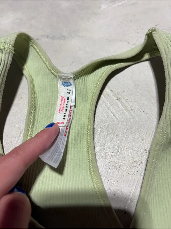 Free people movement FP movement Ribbed Racerback Crop tank top Green medium - Image 2
