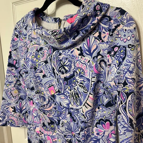 Lilly Pulitzer Saralyn Dress sweatshirt‎ material back zip size XXS - Image 4