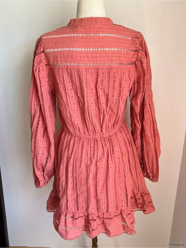 Anthropologie Forever That Girl Long Sleeve Eyelet Dress - Image 3