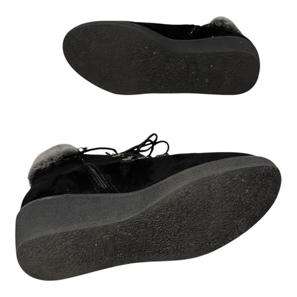 Boutique By Corkys Fox Bay Ankle Boots‎ Womens 9 Black Faux Suede Wedge Heel - Image 7