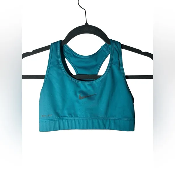 Nike Dri-FIT Swoosh Sports Bra Teal Blue Racerback‎ Women’s Size S - Image 2