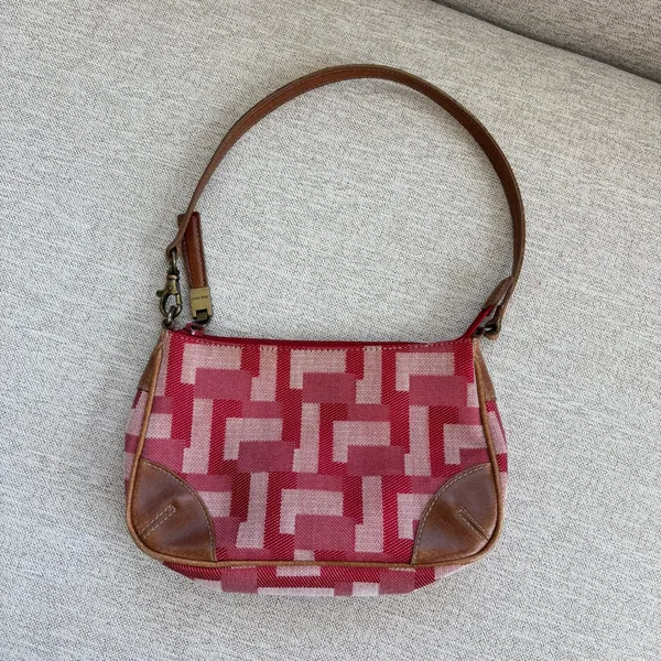 Vintage Nine West Red Shoulder Bag Y2K 2000s Boho Revival 70s Retro - Image 6