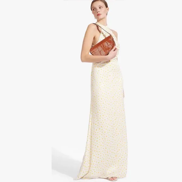 NWOT STAUD Coastal Daisy Ruched Halter Maxi Dress in Yellow - Image 8