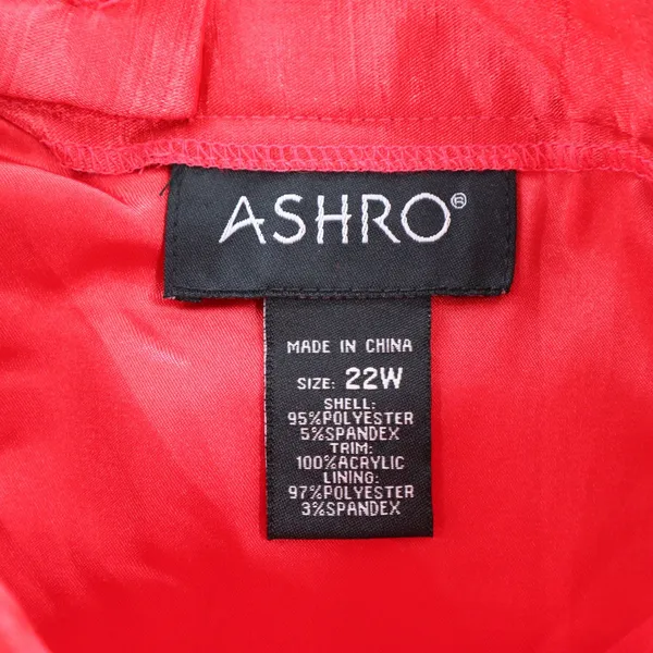 Ashro Red Formal Flare Long Party Satin Chic Vintage Cherry Maxi Skirt Plus‎ 22W - Image 6