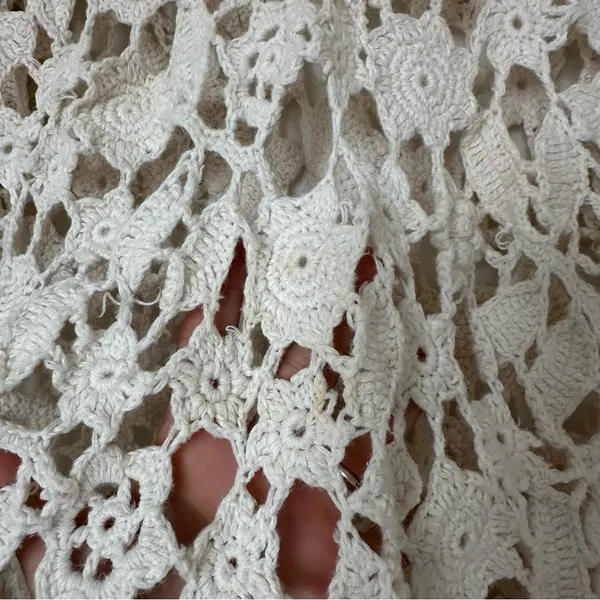 Express Tricot Vintage Crochet Long Sleeve Cotton Blend Top Womens Large Boho - Image 3