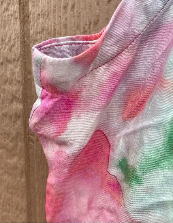 Torrid Womens Shirt Tank Multi Color Watercolor Twill Fit and Flare 12 Large - Image 8