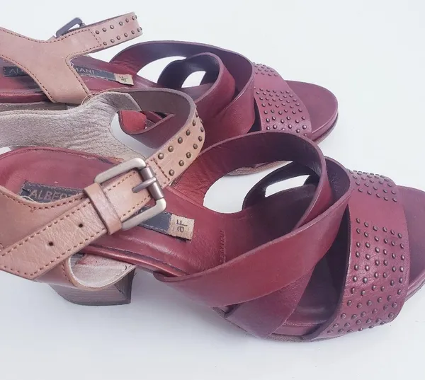 Alberto Fermani Stud Strappy Chunky Heels Size 6.5 - Image 6