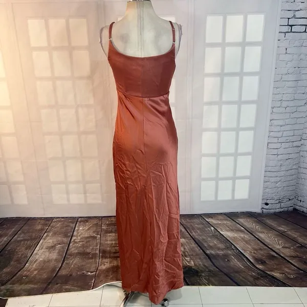 Revelry desert rose satin bridesmaids gown size 6 - Image 5