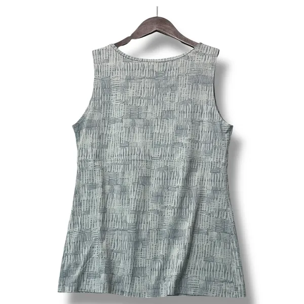 Patagonia Tank Top Large Blue White Ruched Athletic Nylon‎ Spandex Outdoor Hike - Image 3