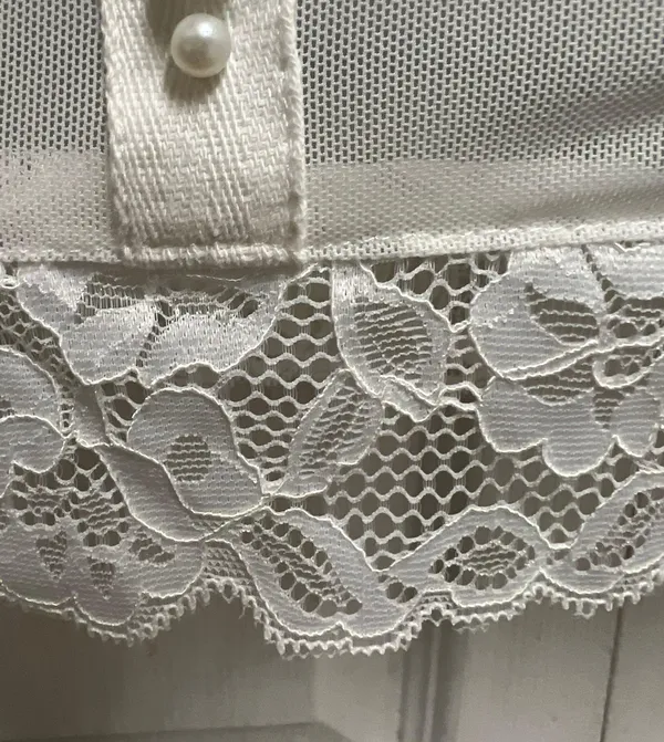 White Mesh Pearl Detailing Corset - Image 8