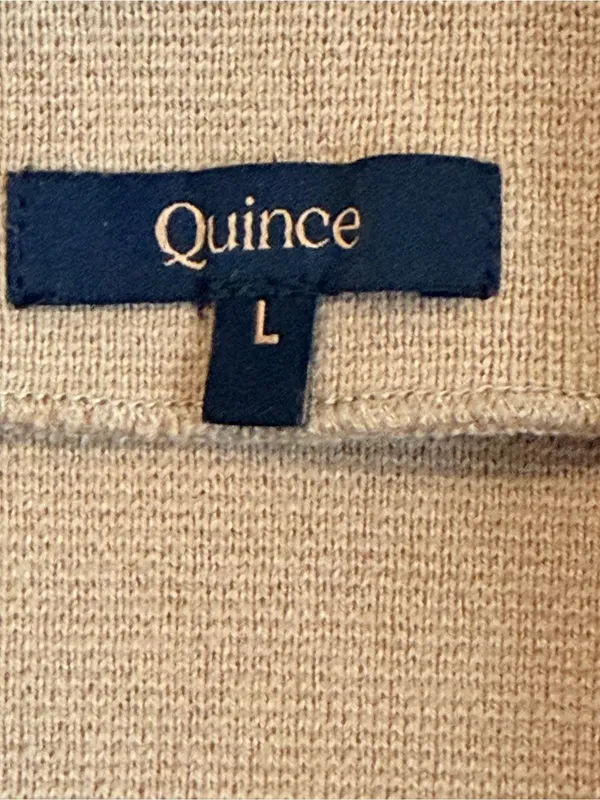 Quince Organic Cotton Blazer Open Front, Pockets , tan, neutral minimalist sz L - Image 3