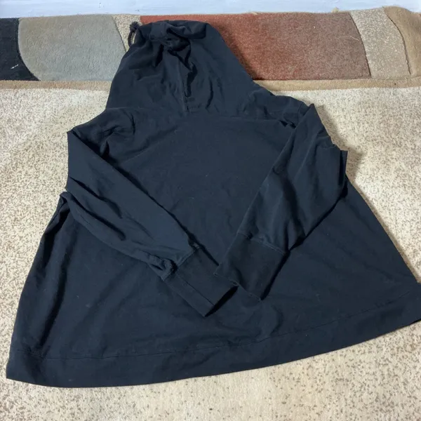 Natural‎ Life Oversized Black Long Sleeve Hoodie Top Pocket Cotton Blend S Boho - Image 5