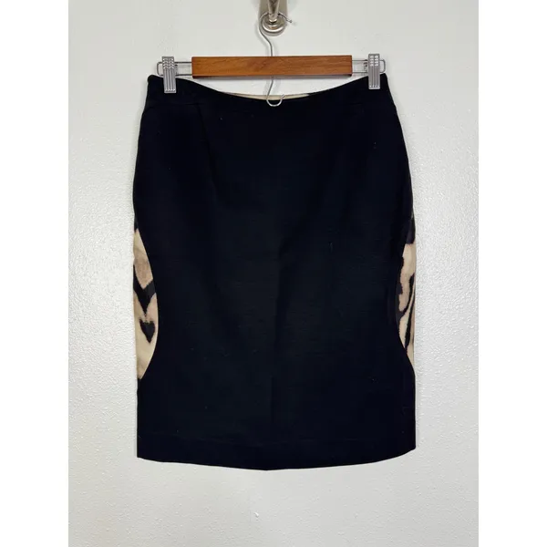 Diane‎ von Furstenberg Mae Mikado Wool Silk Leopard Print Pencil Skirt Size 4 - Image 2