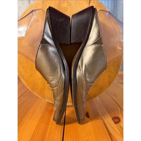 MATISSE Metallic Leather Western Mules Size 7.5M - Image 5